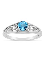 outstanding white gold blue topaz gemstone birthstone baby ring